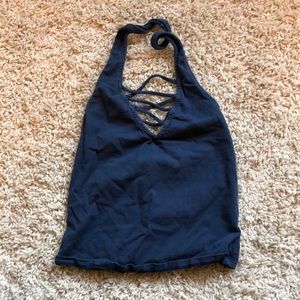 Blue crop top. Good condition. Worn twice. Halter top style
